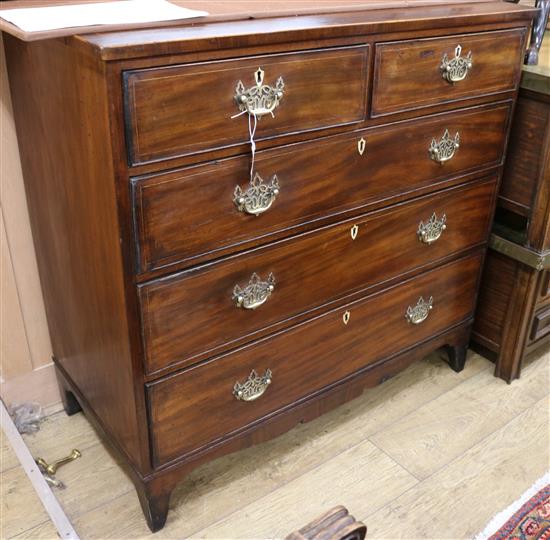 A George III mahogany chest of drawers W.107.5cm